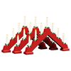 vidaXL Ponte con Candele di Natale 3 pcs Rosso 39.5 x 5 x 29 cm