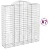vidaXL Cesti Gabbioni ad Arco 7 pz 200x50x200/220 cm Ferro Zincato