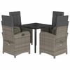 vidaXL Set da Pranzo da Giardino 5 pz con Cuscini in Polyrattan Grigio