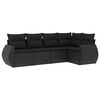 vidaXL Set Divani da Giardino 5 pz con Cuscini in Polyrattan Nero
