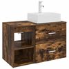 vidaXL Set di mobili per il bagno 2 pcs Rovere Fumo