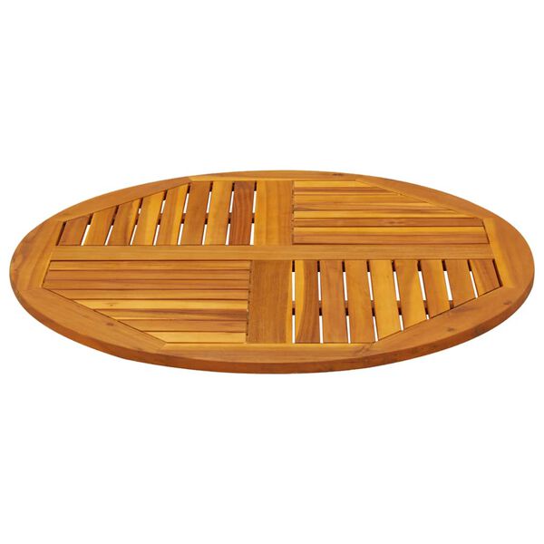 vidaXL Piano per Tavolo Ø90x2,2 cm Rotondo in Legno Massello di Acacia