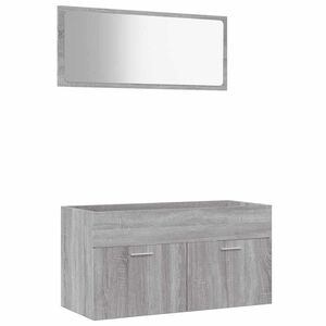 vidaXL Set Mobili da Bagno 2 pz Grigio Sonoma in Legno Multistrato