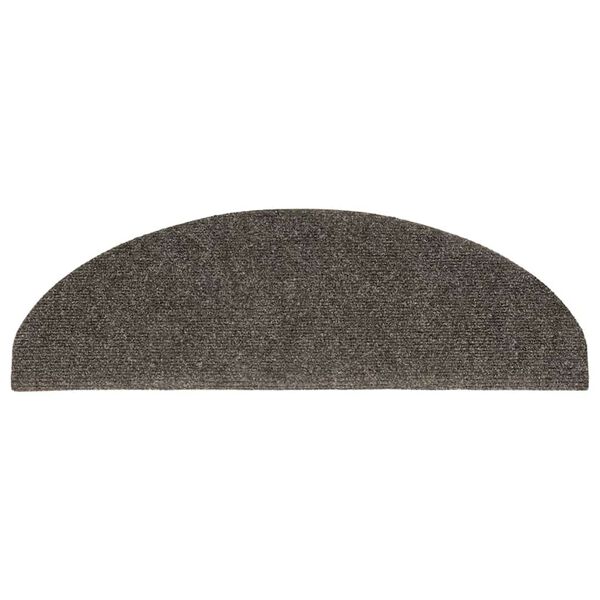 vidaXL Tappetini per scale autoadesivi 5 pz 65x21x4 cm antracite semicircolari grandi
