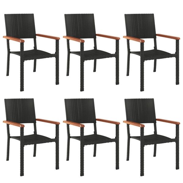 vidaXL Set da Pranzo da Giardino 7 pz Nero in Polyrattan