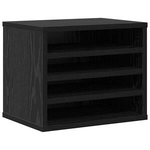 vidaXL Organizzatore da scrivania Rovere Nero 36 x 26 x 29,5 cm