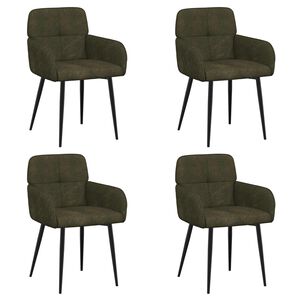 vidaXL Sedie da pranzo 4 pz Pelle Scamosciata Sintetica Verde militare