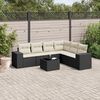 vidaXL Set Divani da Giardino con Cuscini 7pz Nero Polyrattan