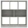 vidaXL Libreria Grigio Cemento 97,5x29,5x100 cm in Legno Multistrato