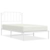 vidaXL Giroletto con Testiera Metallo Bianco 100x200 cm