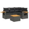 vidaXL Set Divani da Giardino 5 pz con Cuscini in Polyrattan Nero