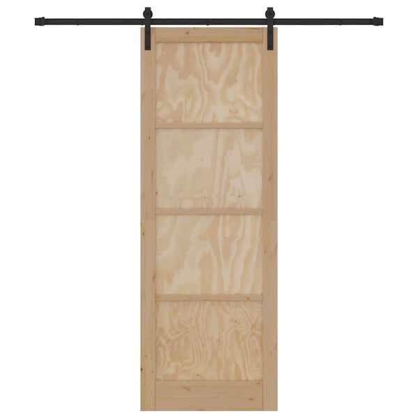 vidaXL Porta scorrevole Marrone 83 x 232 cm Pino massello