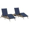 vidaXL Lettini Prendisole 2 pz con Tavolino Grigio in Polyrattan