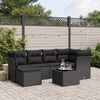vidaXL Set Divano da Giardino 6 pz con Cuscini Nero in Polyrattan
