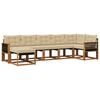 vidaXL Set di divani da esterno con cuscino 7 pcs Naturale e Beige