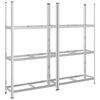 vidaXL Ripiani Pneumatici a 3 Strati 2 pz Argento 110x40x200cm Acciaio