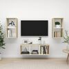 vidaXL Set Porta TV 3 pz Bianco e Rovere Sonoma in Truciolato