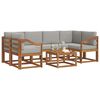 vidaXL Set di divani da esterno 7 pcs Grigio Naturale e Chiaro