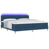 vidaXL Letto a Sorgente LED con materasso Blu 200 x 200 cm Tessuto