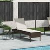 vidaXL Lettino Prendisole con Cuscino Marrone 55x200x44 cm Polyrattan