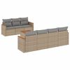vidaXL Set Divano da Giardino 8 pz con Cuscini Beige in Polyrattan