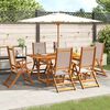 vidaXL Set Pranzo da Giardino 7pz Legno Massello di Acacia e Textilene