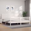 vidaXL Giroletto con Testiera Bianco 200x200 cm in Legno Massello