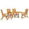 vidaXL Set da Pranzo per Giardino 5 pz Marrone