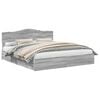 vidaXL Letto con Contenitore con cassetto Grigio Sonoma 180 x 200 cm