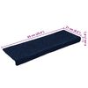 vidaXL Tappetini per scale autoadesivi 30 pz 65x21x4 cm blu navy bordo rettangolare