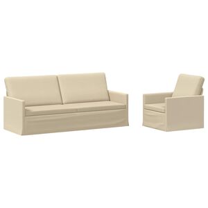 vidaXL Set di divani 2 pcs Crema Tessuto