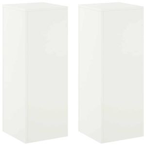 vidaXL Supporto per piante 2 pcs Bianco 30 x 30 x 80 cm Acciaio