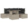 vidaXL Set Divano da Giardino 5 pcs Grigio chiaro polyrattan