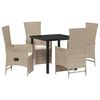 vidaXL Set da Pranzo per Giardino 5 pz Beige polyrattan