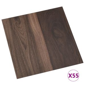 vidaXL Listoni Pavimenti Autoadesivi 55 pz in PVC 5,11m&sup2; Marrone Scuro