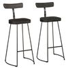 vidaXL Sgabelli da Bar 2 pz Neri 49x43x103 cm Legno Massello di Mango