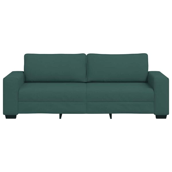 vidaXL Divano a 3 Posti Verde Scuro 220x77x82 cm in Tessuto