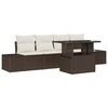 vidaXL Set di divani 5 pz Marrone e Crema polyrattan