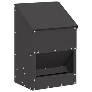 vidaXL Feeder per pollo Nero 21 x 16 x 33 cm Acciaio laminato a freddo