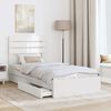 vidaXL Letto con Contenitore Bianco 90 x 190 cm Legno multistrato