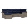 vidaXL Set Divano da Giardino 6 pz Grigio polyrattan