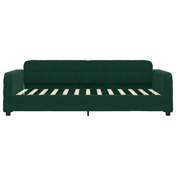 vidaXL Divano Letto con Materasso Verde Scuro 100x200 cm in Velluto