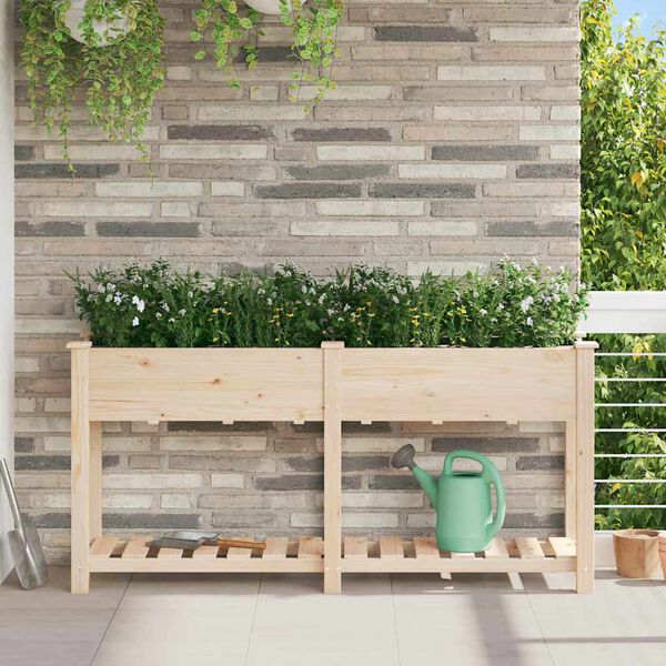 vidaXL Vaso da giardino con lo scaffale Beige 161 x 43 x 76,5 cm