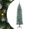 vidaXL Albero di Natale Artificiale Sottile Verde e Bianco 180 cm