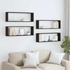 vidaXL Mensole Parete a Cubo 4pz Nere 80x15x26,5cm Legno Multistrato