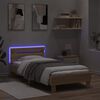 vidaXL Giroletto con Testiera e LED Rovere Sonoma 90x200 cm