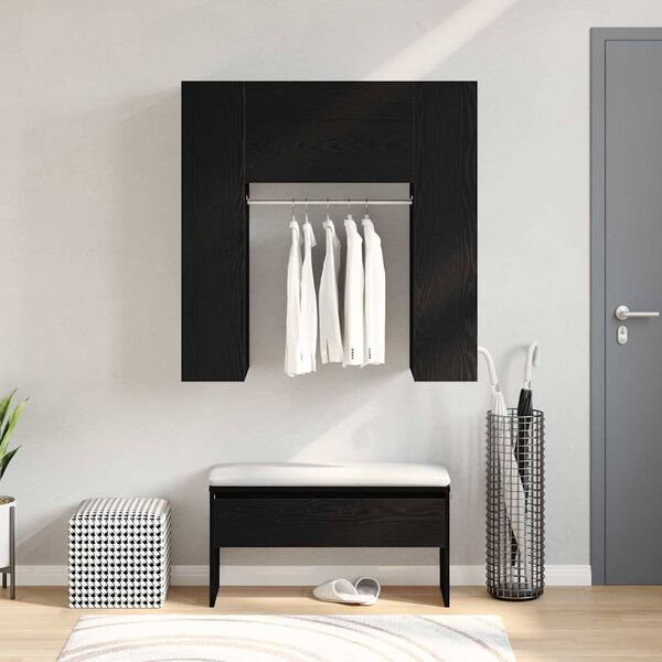 vidaXL Armadio per corridoio con porta Rovere Nero 97,5 x 37 x 99 cm
