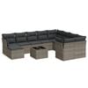 vidaXL Set Divani da Giardino 11 pz con Cuscini in Polyrattan Grigio