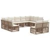 vidaXL Set Divano da Giardino 11 pcs Beige polyrattan