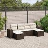 vidaXL Set Divano da Giardino 6 pz con Cuscini Marrone in Polyrattan